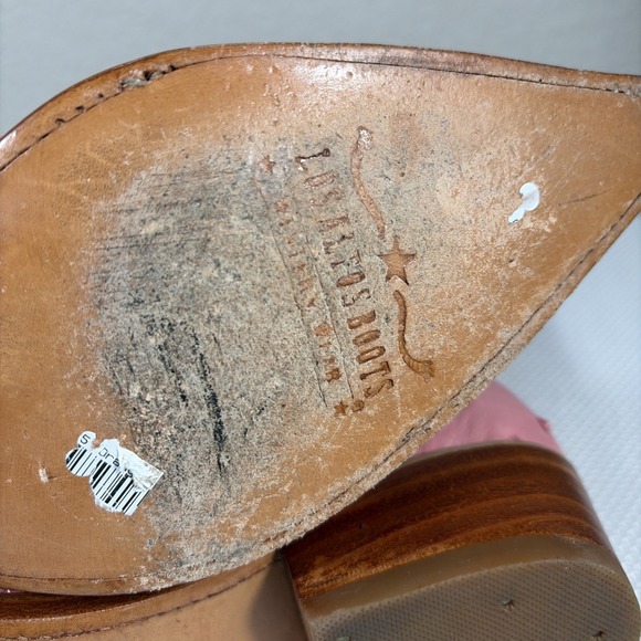 Los Altos Versace Square Toe Ostrich Pink Wide Cowboy Western Boots Size 5 - Picture 8 of 10